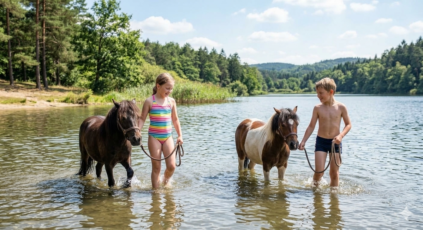 Baden mit Ponys